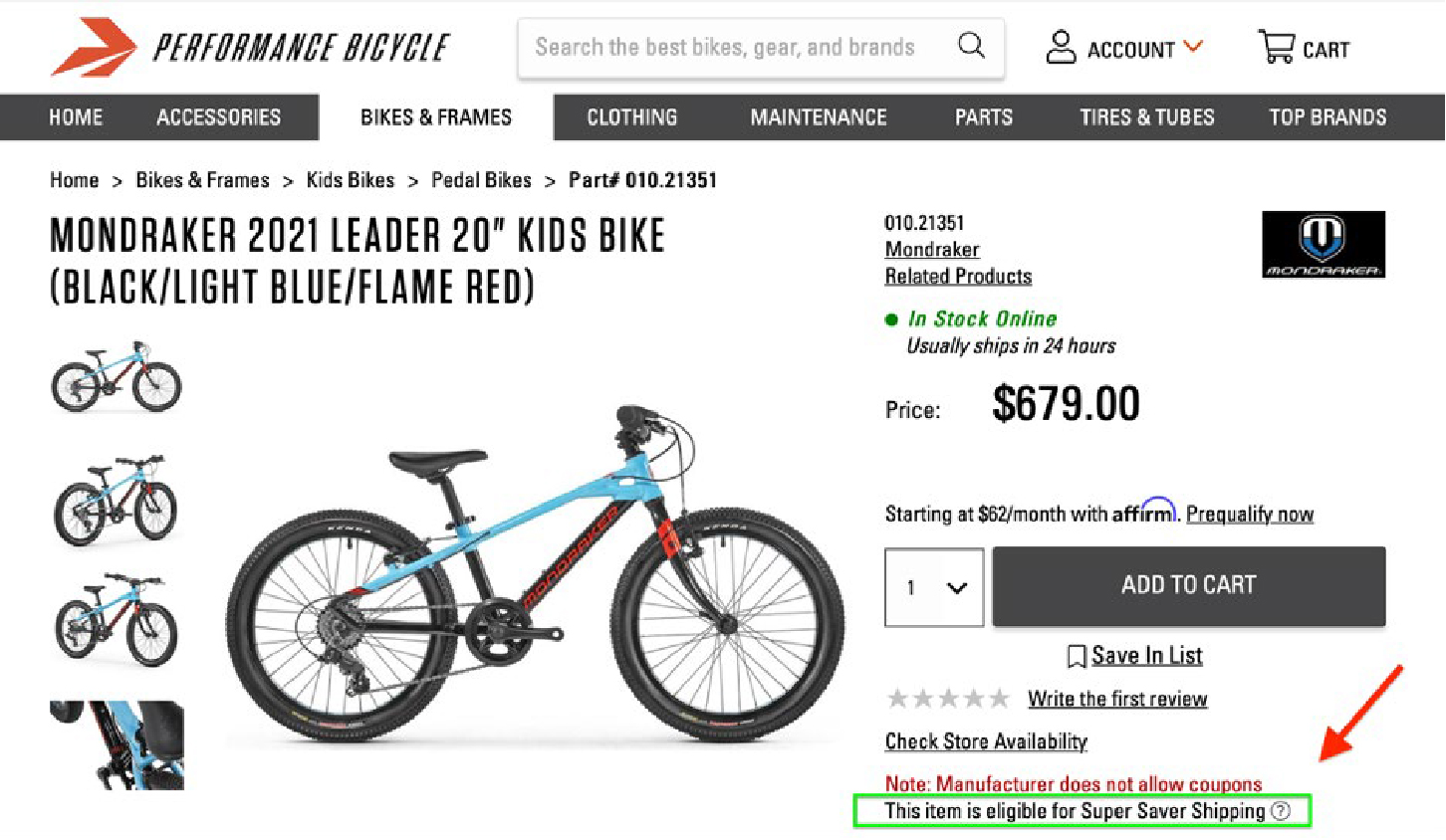 Free Shipping shown in checkout